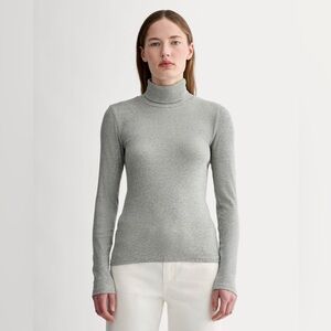 Everlane The Luxe Rib Turtleneck in Washed Heather Grey Size Medium